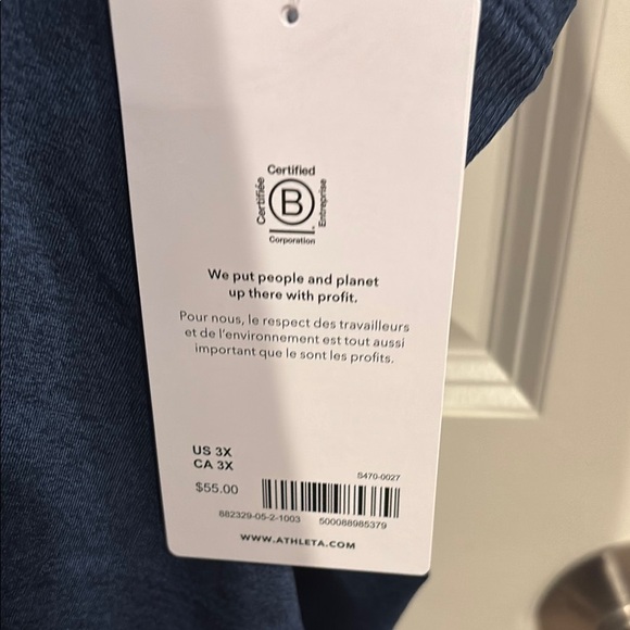 Athleta Blue Cut Out Relaxed Tank Top - Picture 2 of 5